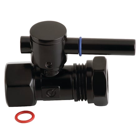 Fauceture 1/2" FIP x 1/2" or 7/16" Slip Joint Straight Shut-Off Valve, Black CC44150DL